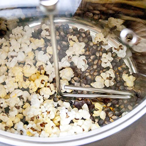 Stainless Steel Stovetop Popcorn Popper with Stirring Rod