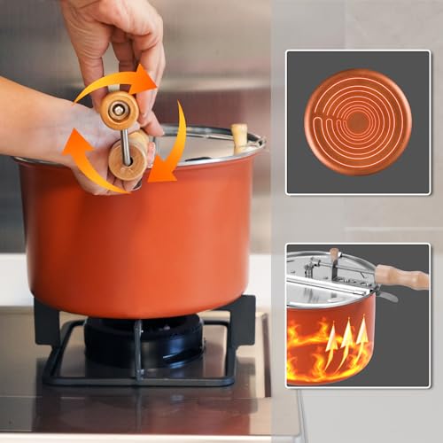 6-Quart Spinner Stovetop Popcorn Popper - Orange