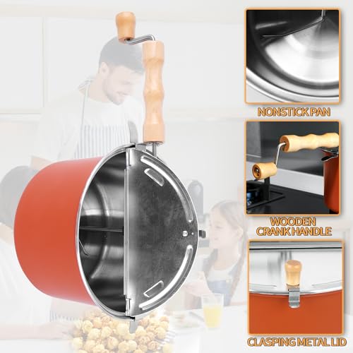 6-Quart Spinner Stovetop Popcorn Popper - Orange