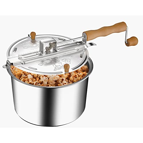 Stovetop Popcorn Maker with Wooden Handles, 5qt