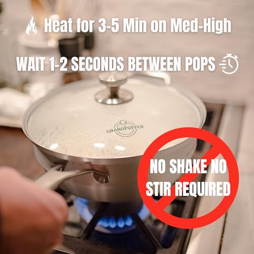 Grandpopper Stovetop Popcorn Maker - No Burn Perfect Pops