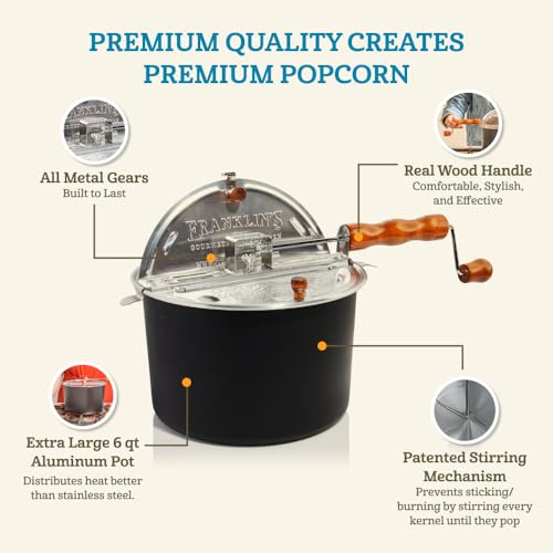 Franklin's 6-Quart Stovepop Gourmet Popcorn Maker