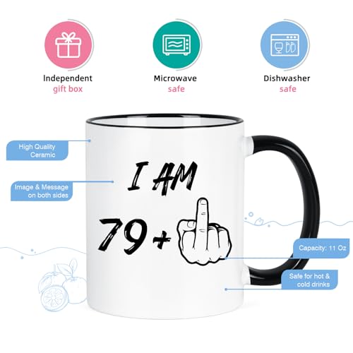 Funny 80th Birthday Middle Finger Coffee Mug