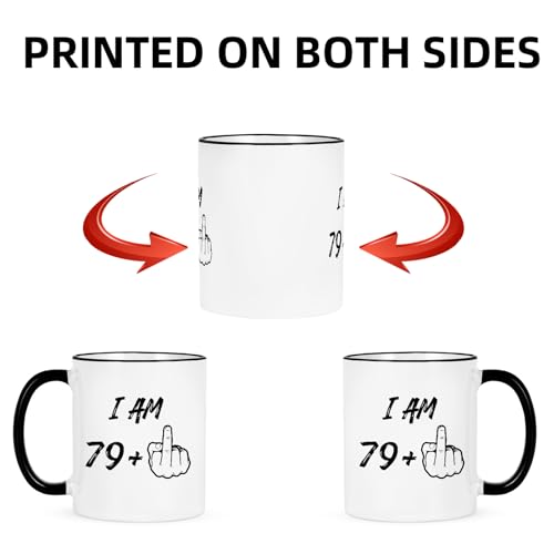 Funny 80th Birthday Middle Finger Coffee Mug