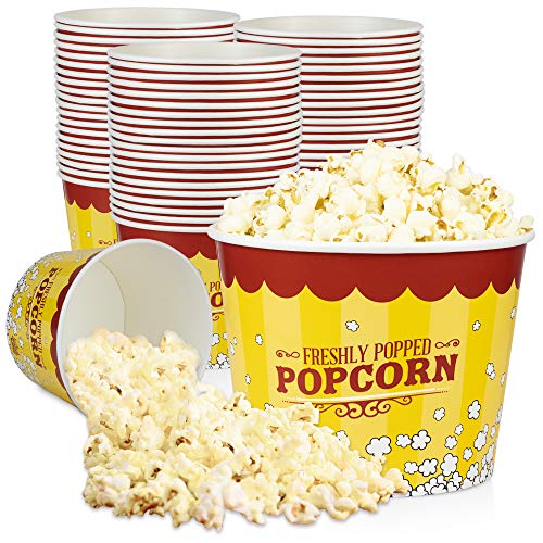 150 Pack of Colorful Disposable Popcorn Buckets