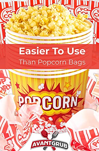 Retro Popcorn Buckets - 150 Pack for Celebrations