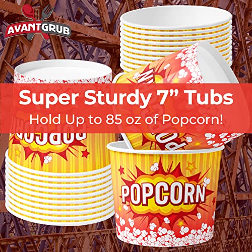 Retro Popcorn Buckets - 150 Pack for Celebrations