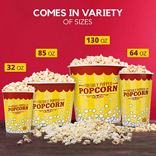 150 Pack of Colorful Disposable Popcorn Buckets