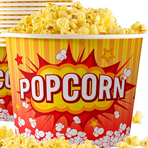 Retro Popcorn Buckets - 150 Pack for Celebrations