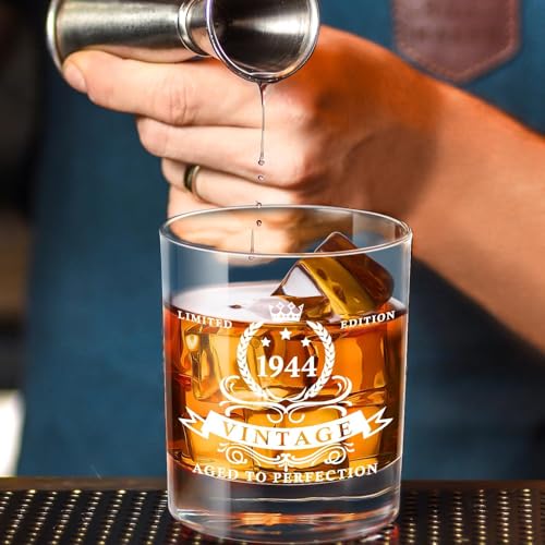 80th Birthday Whiskey Glass in Wooden Box