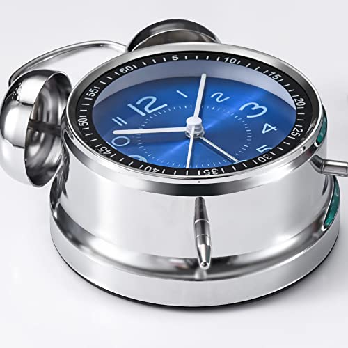 Retro Analog Alarm Clock for Heavy Sleepers (Blue)
