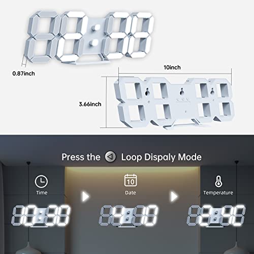 Aloom 3D LED Clock - Alarm, Remote Control