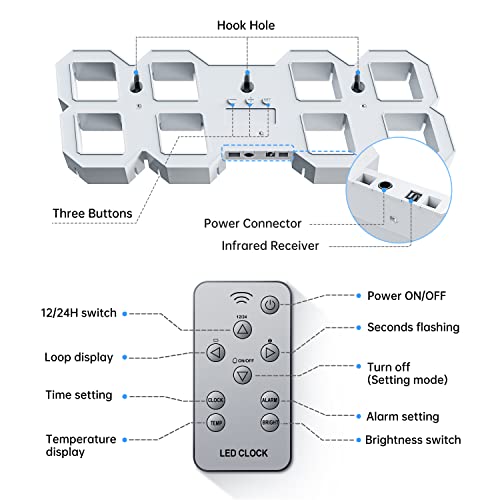 Aloom 3D LED Clock - Alarm, Remote Control