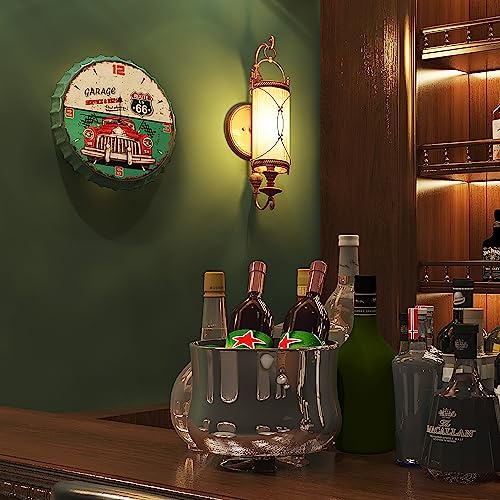 12-Inch Vintage Iron Wall Clock for Office, Bar, Bedroom