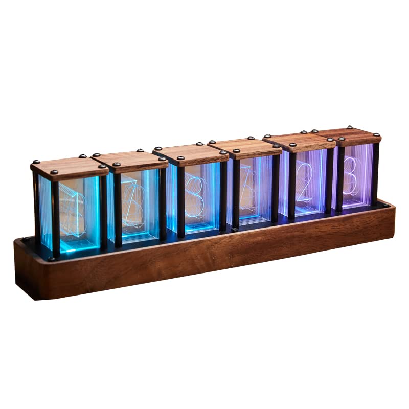Retro LED Nixie Tube Clock, Customizable RGB, Room Decor