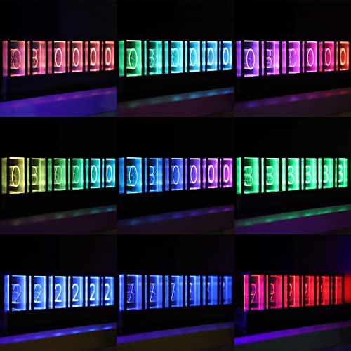 Retro LED Nixie Tube Clock, Customizable RGB, Room Decor