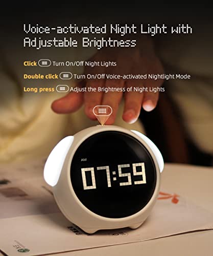 MikoDream Kids Alarm Clock - Dual Alarm, Adjustable Brightness