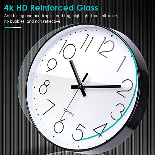 12" Modern Silent Wall Clock for Office, Classroom, School