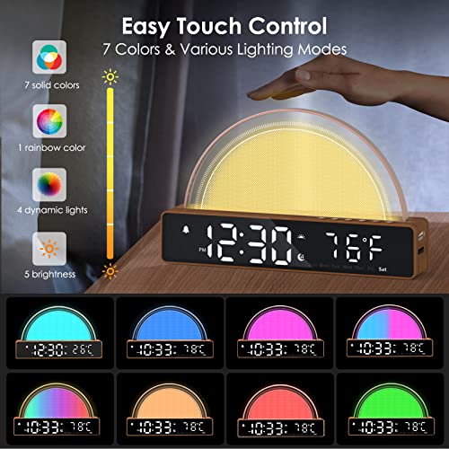 Sunrise Alarm Clock with Colorful Night Light
