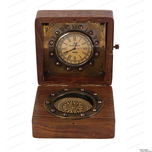 Handmade Rose Wood Clock Compass - Perfect Gift!
