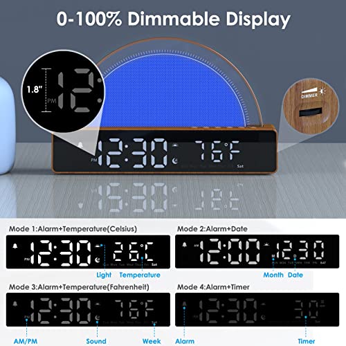 Sunrise Alarm Clock with Colorful Night Light