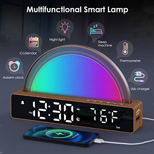 Sunrise Alarm Clock with Colorful Night Light