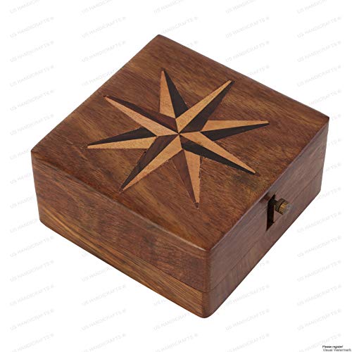 Handmade Rose Wood Clock Compass - Perfect Gift!