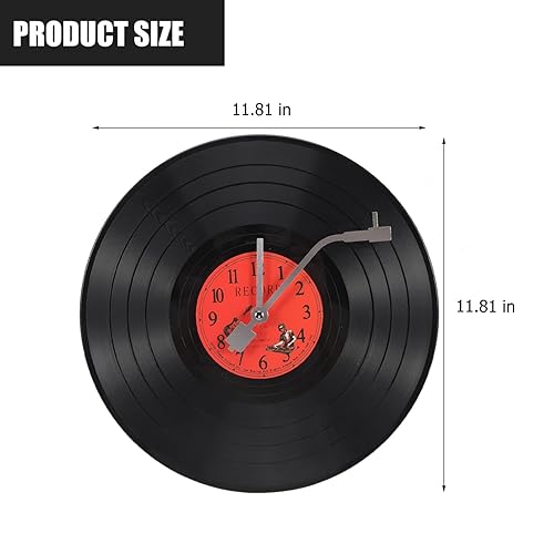 Musical Vinyl Record Wall Clock - Music Room Decor