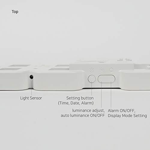 mooas Pure Mini White LED Clock, Multi-Function Calendar