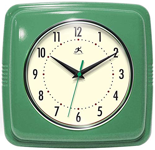 Mid Century Modern Retro Kitchen Wall Clock (Green)