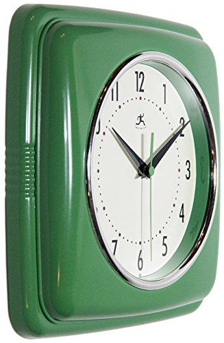 Mid Century Modern Retro Kitchen Wall Clock (Green)