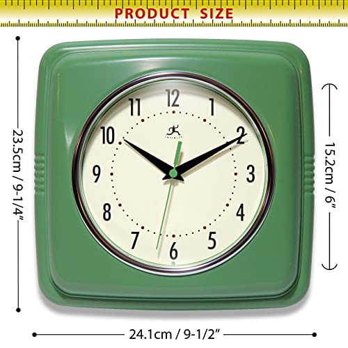 Mid Century Modern Retro Kitchen Wall Clock (Green)