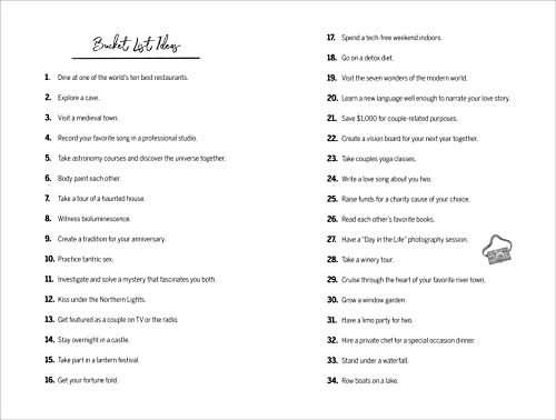 Couples' Bucket List Journal: Create Dream Life, Record Adventures