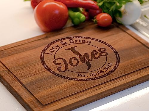 Customizable Personalized Christmas Cutting Board Gift for Couples