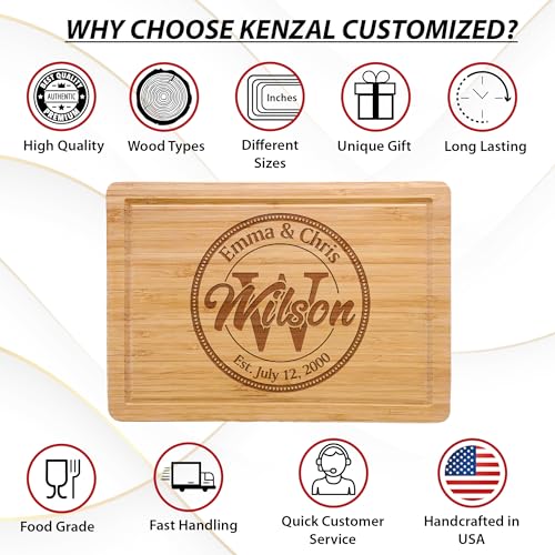 Customizable Personalized Christmas Cutting Board Gift for Couples