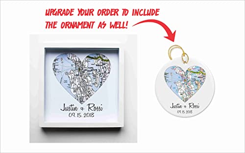 Heart Map Framed Art: First Anniversary Paper Gift