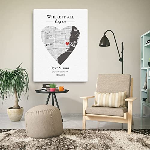 Personalized Couple Map: Eternal Love Journey