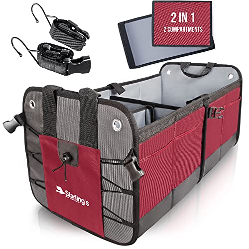 Starling's Car Trunk Organizer - Adjustable Storage, Bordeaux