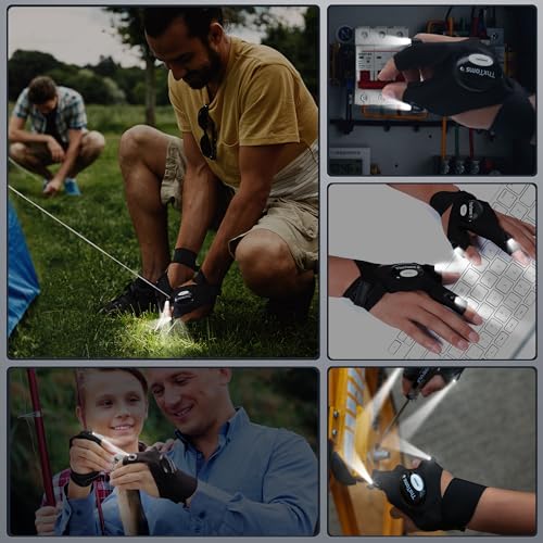 LED Flashlight Gloves for Men - Father's Day, Birthday Gift