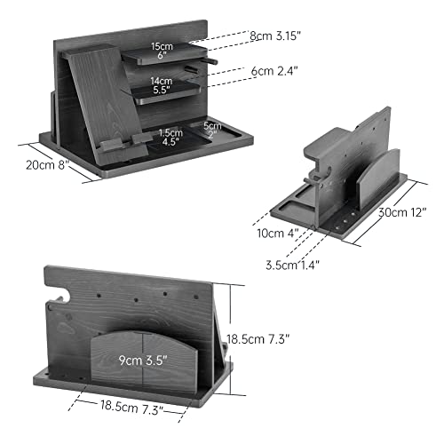Wood Phone Docking Station Key Holder Wallet Stand