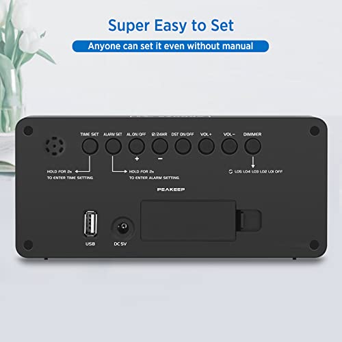 Seniors Alarm Clock with Big Numbers and USB Port