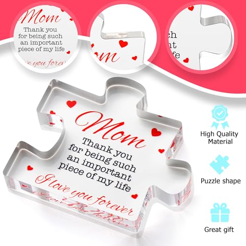 Engraved Acrylic Block Puzzle - Heartwarming Mom Gift