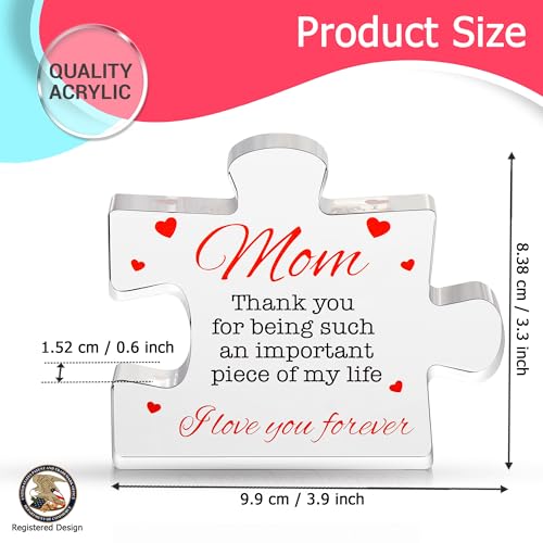 Engraved Acrylic Block Puzzle - Heartwarming Mom Gift