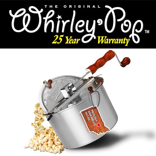 Whirley-Pop Popcorn Popper - Silver with Good Time Guide