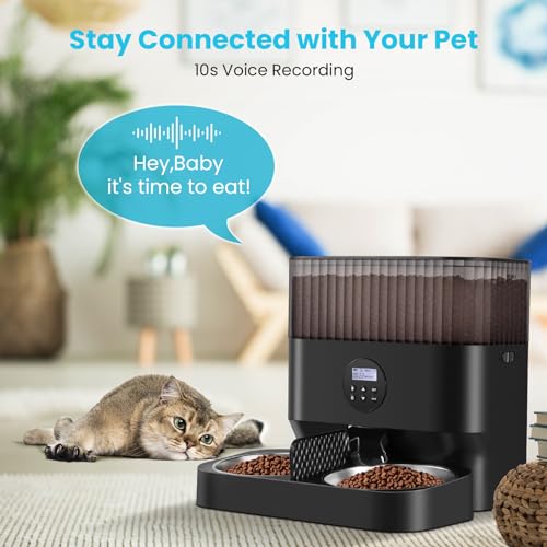 Sailvono Automatic Cat Feeder: Elevated Dispenser, 2 Bowls