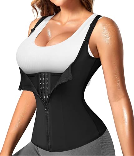 Nebility Zipper Waist Trainer Corset - Black (3XL)