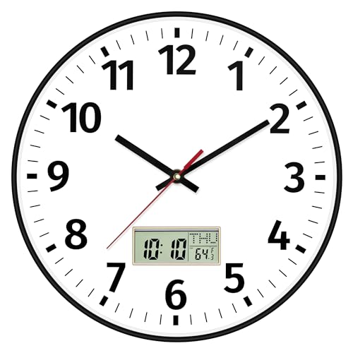 Foxtop Digital Wall Clock with Time and Temperature