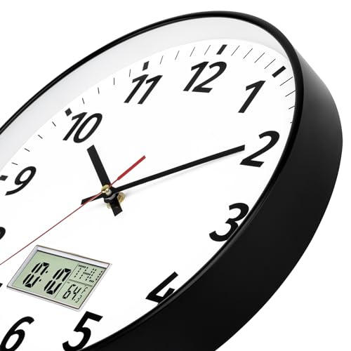 Foxtop Digital Wall Clock with Time and Temperature