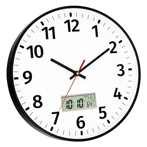 Foxtop Digital Wall Clock with Time and Temperature