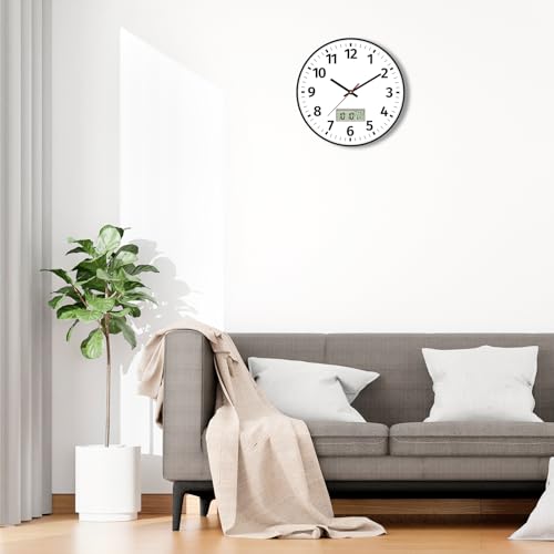 Foxtop Digital Wall Clock with Time and Temperature